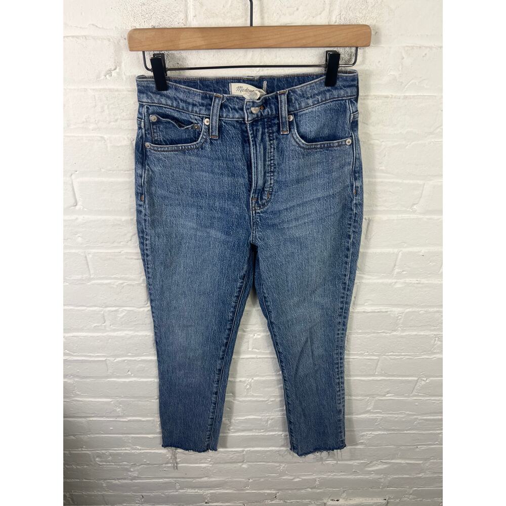 Madewell Women's The Perfect Vintage Jeans Raw Hem Denim Blue Size 24